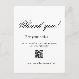 Postal Gracias por la compra detalle de negocio familiar 