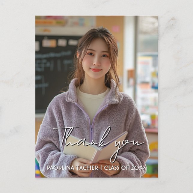 Postal Gracias por la costumbre de graduación foto 2 Tarj (Anverso)