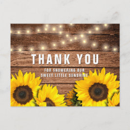 Postal Gracias por la ducha de bebé con girasoles de made