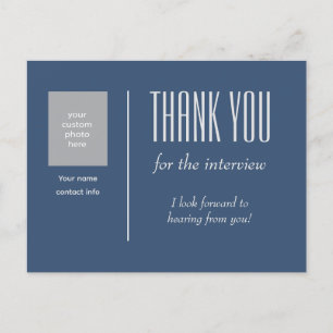 Postal Gracias por la entrevista con personalizado photo