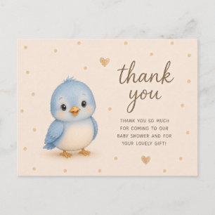 Postal Gracias por la fiesta de Baby Blue Bird