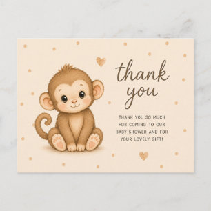 Postal Gracias por la fiesta de Baby Monkey