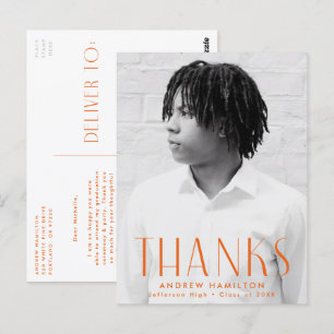 Postal Gracias por la graduación de fotos de Naranjas mod