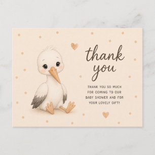 Postal Gracias por la llegada de tu bebé Cigüeña Baby Sho