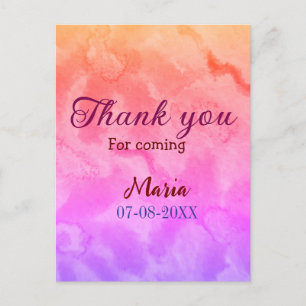 Postal Gracias por la próxima fiesta de cumpleaños fecha