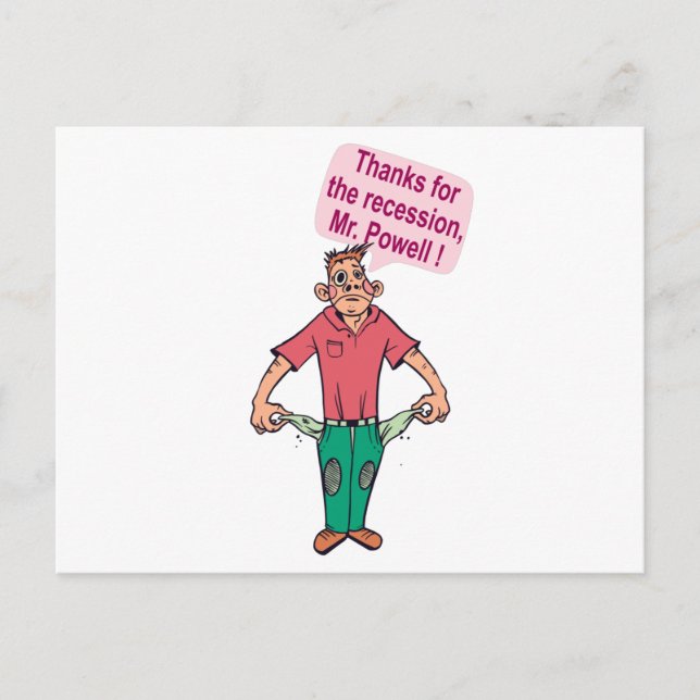 Postal Gracias por la recesión, Sr. Powell (Anverso)