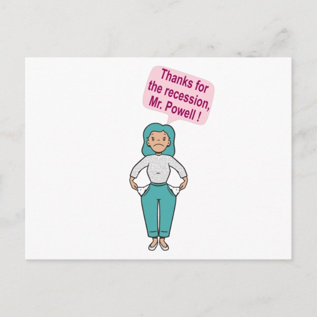 Postal Gracias por la recesión, Sr. Powell (Anverso)