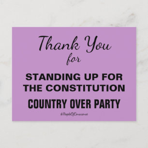Postal Gracias por Levantarse a Favor de la Constitución
