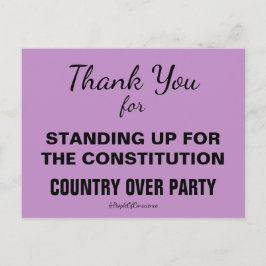 Postal Gracias por Levantarse en Defensa de la Constituci