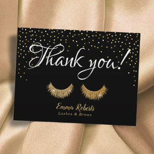 Postal Gracias por los azotes al artista Gold Confetti