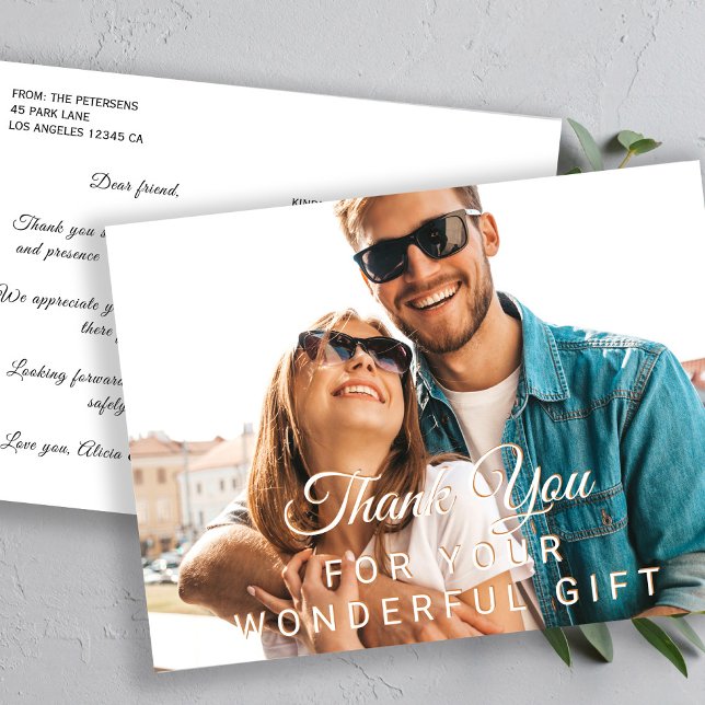 Postal Gracias por los regalos, elegante fiesta virtual f (Subido por el creador)