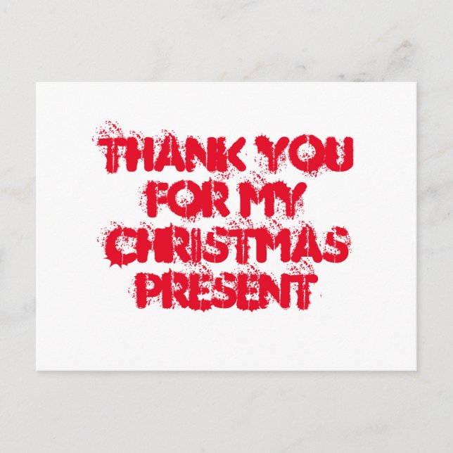 Postal Gracias por mi regalo de Navidad (Anverso)