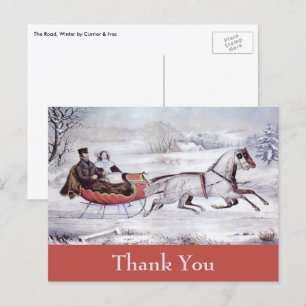 Postal Gracias por Navidad Vintage