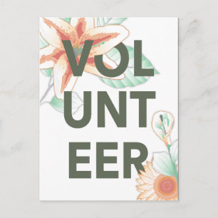 Postal gracias por ofrecer flores como voluntario