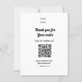 Postal Gracias por ordenar escaneo Revise nuestro logotip