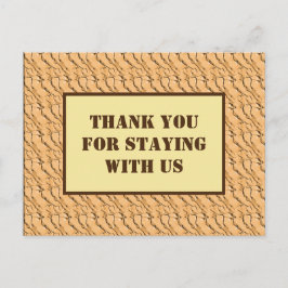 Postal Gracias por permanecer con nosotros patrón marrón