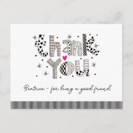 Postal Gracias por ser mi amigo Letra caprichosa