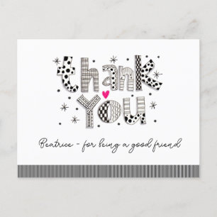 Postal Gracias por ser mi amigo por las cartas caprichosa