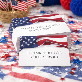 Postal GRACIAS por su bandera de servicio de Veterano