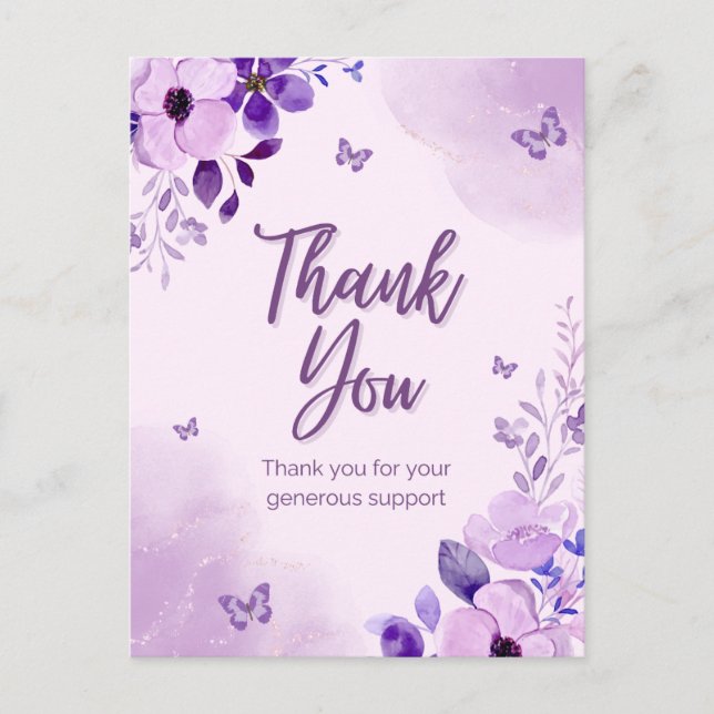 Postal Gracias por su generoso apoyo (Anverso)