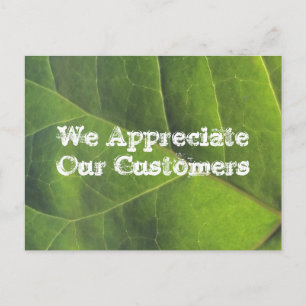 Postal Gracias por su negocio Green Leaf Cliente