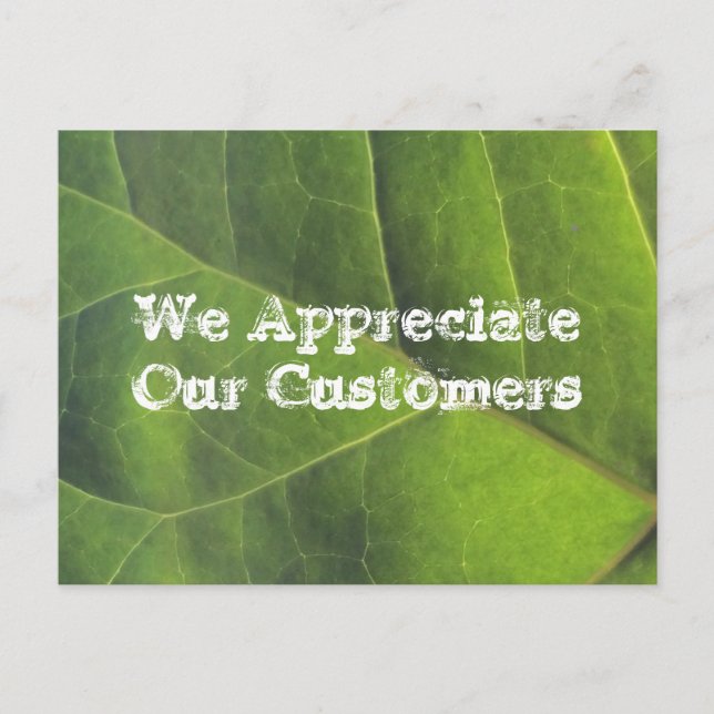 Postal Gracias por su negocio Green Leaf Cliente (Anverso)