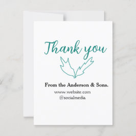 Postal Gracias por su orden hoja nombre de la compañía de