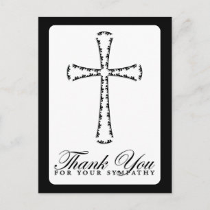 Postal gracias por su solidaridad (cruz elegante)