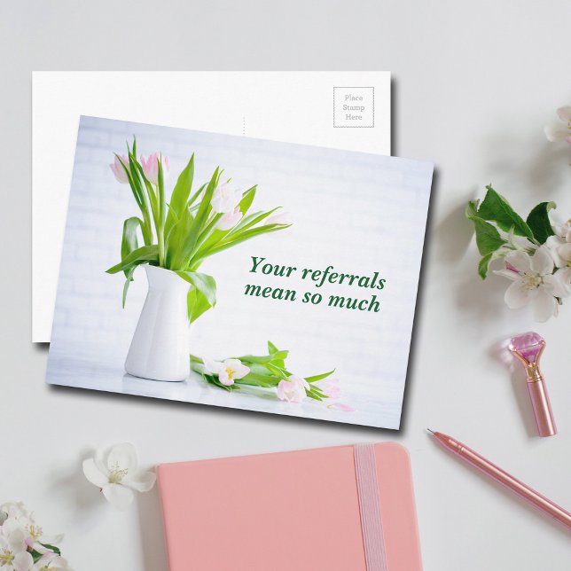Postal Gracias por sus remisiones Flores modernas (Subido por el creador)