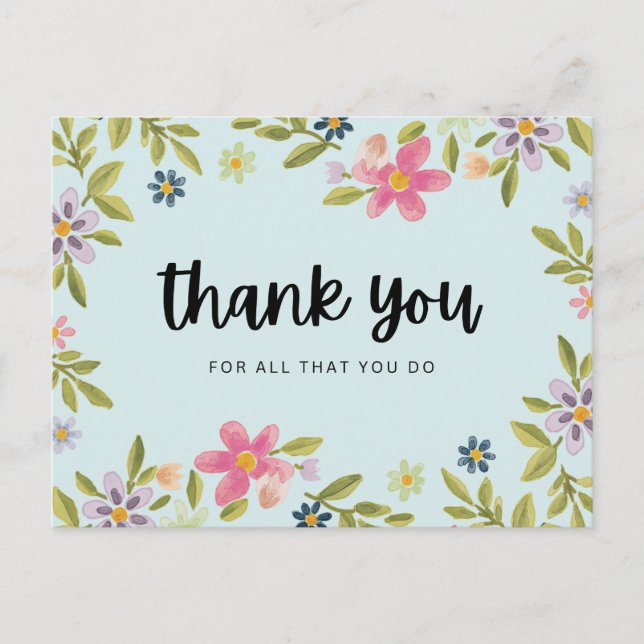 Postal Gracias por todo lo que hace (Anverso)