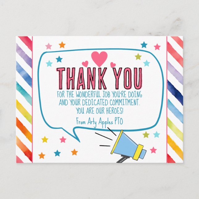 Postal gracias por todos los héroes card (Anverso)