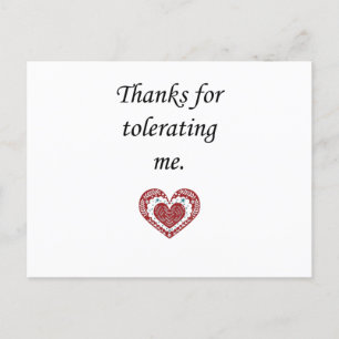 Postal Gracias por Tolerarme San Valentín moderno
