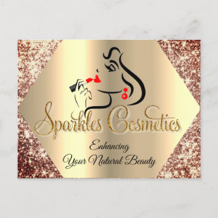 Postal Gracias por tu compra purpurina Gold