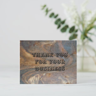 Postal Gracias por tu diseño de granos de madera para tu 