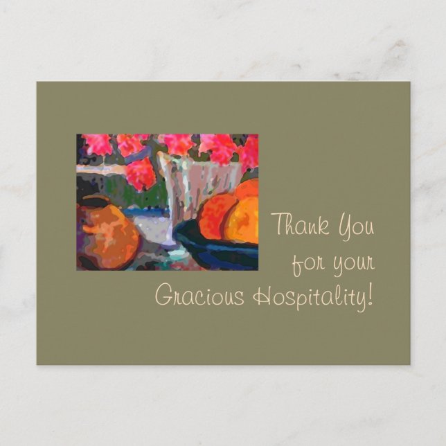 Postal ¡Gracias por tu Graciosa Hospitalidad! (Anverso)