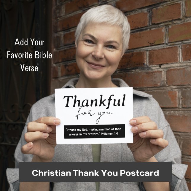 Postal Gracias Por Tu Oración Philemon (Add Your Favorite Bible Verse Thank You Postcard)