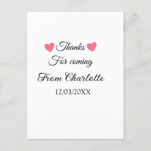 Postal gracias por venir agregar nombre mensaje de texto 