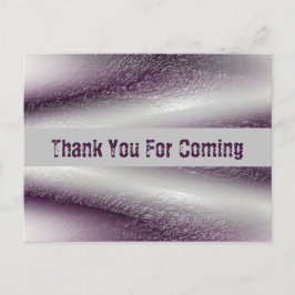 Postal Gracias Por Venir Líneas Diagonales Moradas Gracia