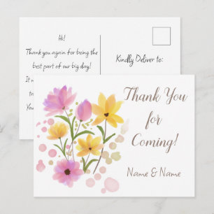 Postal Gracias por venir Nombre personalizado y mensaje