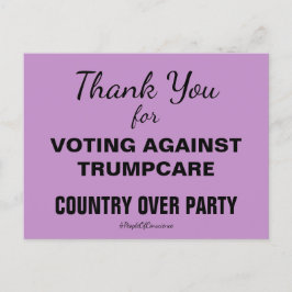 Postal Gracias por votar en contra de TrumpCare Resistir