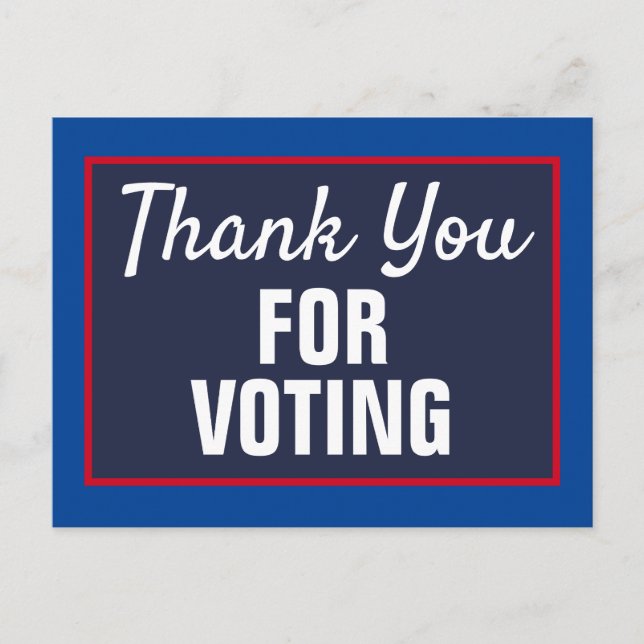 Postal Gracias por votar en la elección de 2020 (Anverso)