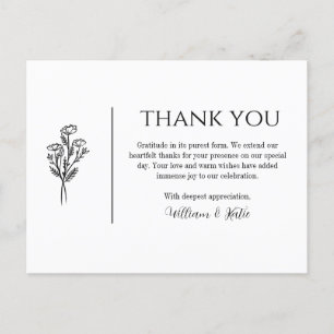 Postal Gracias Postcard - Boda, Minimalista