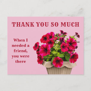 Postal Gracias Postcard Floral Rosa