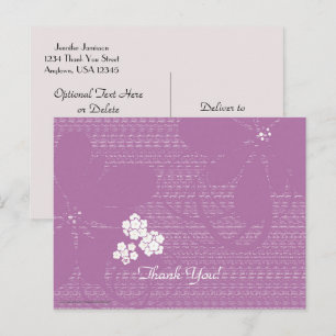 Postal Gracias Postcard, Pale Purple Floral