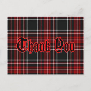 Postal Gracias Postcard - Red Plaid*