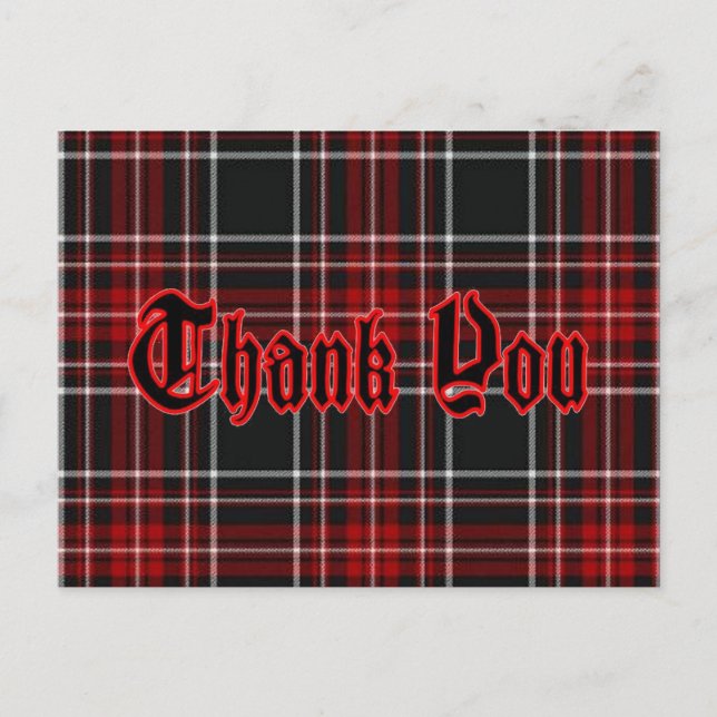 Postal Gracias Postcard - Red Plaid* (Anverso)