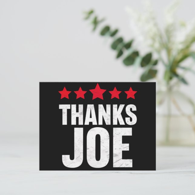 Postal Gracias Presidente Gracias Joe Biden Gracias Joe (Anverso de pie)