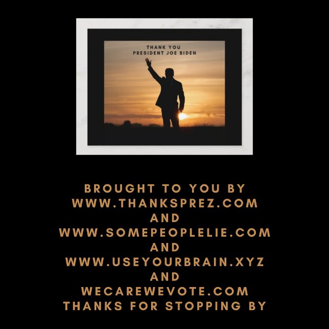 Postal Gracias Presidente Joe Biden (Subido por el creador)