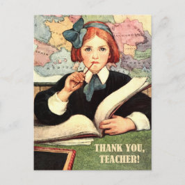 Postal Gracias, Profesor. Arte de vintage