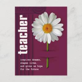 Postal Gracias Profesor. Diseño de Daisy